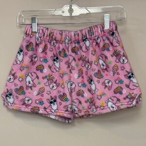 Iscream: Girls Pink Corgie Plush Pajama Shorts, Size L (14)